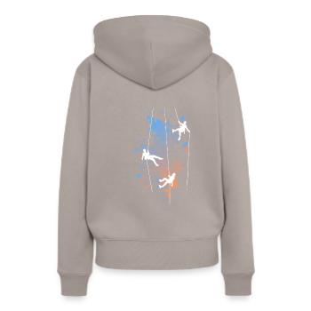 Cadeau nature alpinisme alpinisme alpiniste - Sweat à capuche Premium bio Femme - taupe - Dos - Julia (174cm)