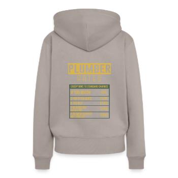 Prix plombier - Sweat à capuche Premium bio Femme - taupe - Dos - Julia (174cm)
