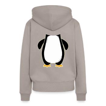 manchot - Sweat à capuche Premium bio Femme - taupe - Dos - Julia (174cm)