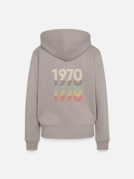 1970 Retro Design - Frauen Premium Bio Hoodie - Taupe