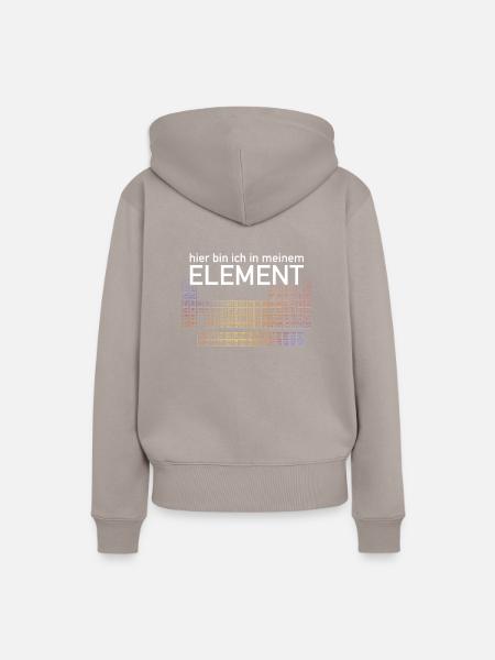 Periodensystem hier bin ich in meinem Element - Frauen Premium Bio Hoodie - Taupe