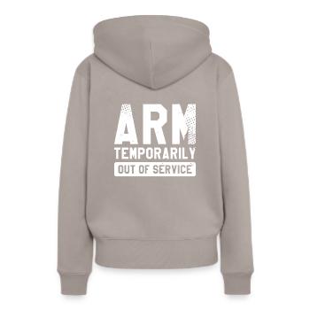 Blessure au bras temporairement hors service - Sweat à capuche Premium bio Femme - taupe - Dos - Julia (174cm)