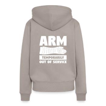 Blessure au bras temporairement hors service - Sweat à capuche Premium bio Femme - taupe - Dos - Julia (174cm)
