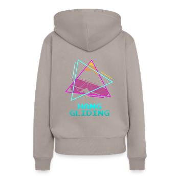 Retro Vintage Classic Hang Gliding Hang Glider - Frauen Premium Bio Hoodie - Taupe - Hinten - Julia (174cm)