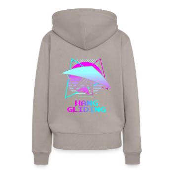 Retro Vintage Classic Hang Gliding Hang Glider - Frauen Premium Bio Hoodie - Taupe - Hinten - Julia (174cm)