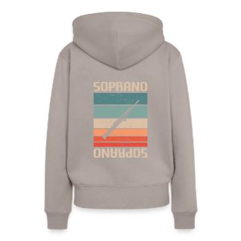 Retro Vintage Classic Soprano Instrument Guita - Sweat à capuche Premium bio Femme - taupe - Dos - Julia (174cm)