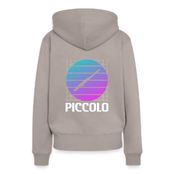 Retro Vintage Classic Piccolo Player Instrument - Sweat à capuche Premium bio Femme - taupe - Dos - Julia (174cm)