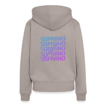 Retro Vintage Classic Soprano Instrument Guita - Sweat à capuche Premium bio Femme - taupe - Dos - Julia (174cm)