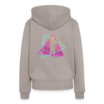 Rétro Vintage Classic Model Modélisation - Sweat à capuche Premium bio Femme - taupe - Dos - Julia (174cm)