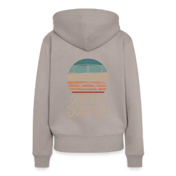 Retro Vintage Computer Scientist Information - Frauen Premium Bio Hoodie - Taupe - Hinten - Julia (174cm)