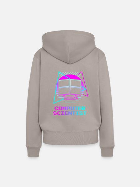 Retro Computer Scientist Information - Frauen Premium Bio Hoodie - Taupe