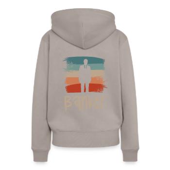 Retro Vintage Classic Banker Banking - Sweat à capuche Premium bio Femme - taupe - Dos - Julia (174cm)