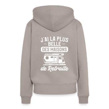 J'ai La Plus Belle Des Maisons De Retraite - Sweat à capuche Premium bio Femme - taupe - Dos - Julia (174cm)