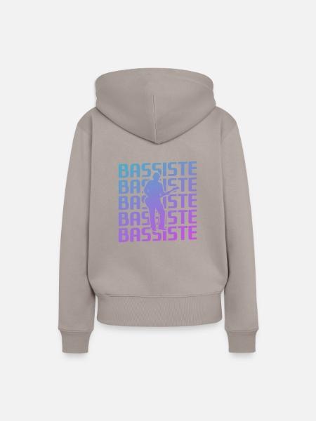 Retro Bassist Bassgitarre - Frauen Premium Bio Hoodie - Taupe