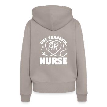 Eine dankbare OP-Schwester RN OP-Krankenschwestern Krankenschwestern im Operationssaal - Frauen Premium Bio Hoodie - Taupe - Hinten - Julia (174cm)