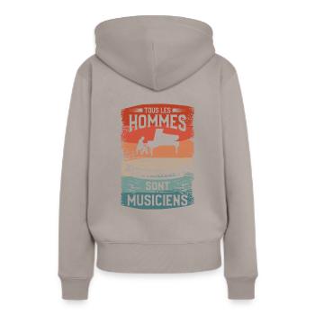 Mais Les Meilleurs Sont Musiciens Musique Musicien - Sweat à capuche Premium bio Femme - taupe - Dos - Julia (174cm)