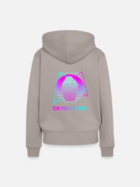 Retro Detektiv Ermittler - Frauen Premium Bio Hoodie - Taupe