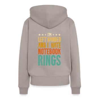 I'm Left Handed And I Hate Notebook Rings Funny - Women’s Premium Organic Hoodie - taupe - Back - Julia (174cm)