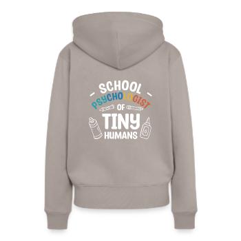 Schulpsychologe von winzigen Menschen Psychologen - Frauen Premium Bio Hoodie - Taupe - Hinten - Julia (174cm)