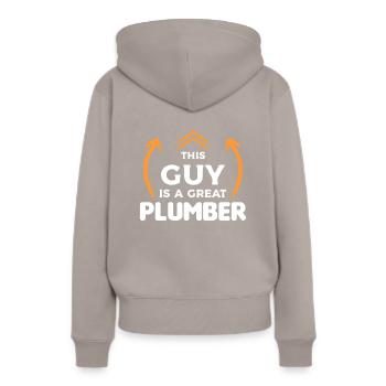 Ce gars est un grand plombier plombier plomberie plomberie - Sweat à capuche Premium bio Femme - taupe - Dos - Julia (174cm)