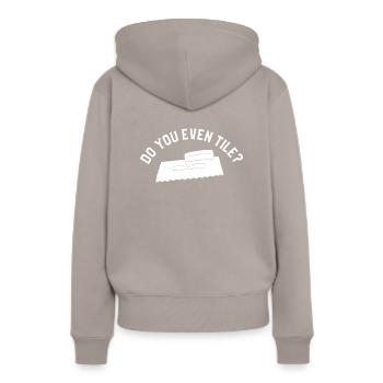 Faites-vous même des carreaux carreaux carrelage - Sweat à capuche Premium bio Femme - taupe - Dos - Julia (174cm)