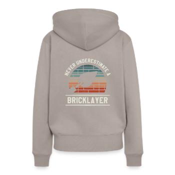 Unterschätzen Sie niemals einen Maurer Maurer Maurer - Frauen Premium Bio Hoodie - Taupe - Hinten - Julia (174cm)