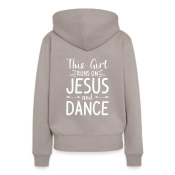Ich bin die verrückte Reha-Krankenschwester, die dich vor RN gewarnt hat - Frauen Premium Bio Hoodie - Taupe - Hinten - Julia (174cm)