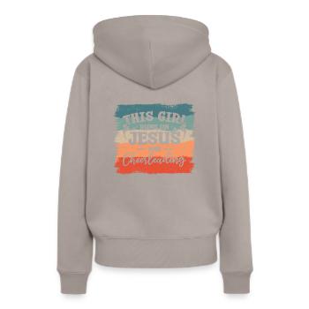 I'm The Crazy Rehab Nurse They Warned You About RN - Sweat à capuche Premium bio Femme - taupe - Dos - Julia (174cm)
