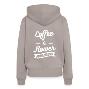 Kaffee & Blumen Floristik Floristik Floristik - Frauen Premium Bio Hoodie - Taupe - Hinten - Julia (174cm)
