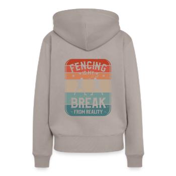 L’escrime est ma rupture avec la réalité Sword Fencer - Sweat à capuche Premium bio Femme - taupe - Dos - Julia (174cm)