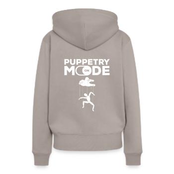 Mode marionnette sur marionnette ventriloque marionnettiste - Sweat à capuche Premium bio Femme - taupe - Dos - Julia (174cm)
