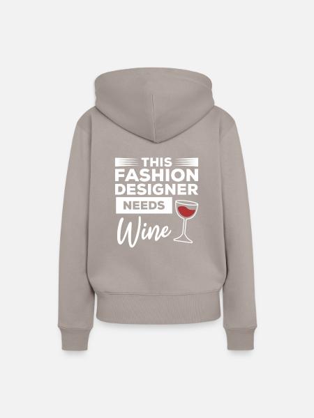 Dieser Modedesigner braucht Weindesign - Frauen Premium Bio Hoodie - Taupe