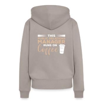 This Public Relations Manager Runs On Coffee - Women’s Premium Organic Hoodie - taupe - Back - Julia (174cm)