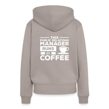 This Public Relations Manager Runs On Coffee - Women’s Premium Organic Hoodie - taupe - Back - Julia (174cm)