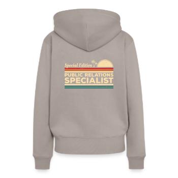 Vintage Special Edition Public Relations - Women’s Premium Organic Hoodie - taupe - Back - Julia (174cm)