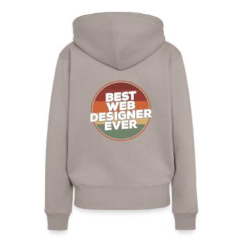 Vintage Bester Webdesigner aller Zeiten Programmierung - Frauen Premium Bio Hoodie - Taupe - Hinten - Julia (174cm)