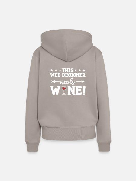 Dieser Webdesigner benötigt Wine-Programmierung - Frauen Premium Bio Hoodie - Taupe
