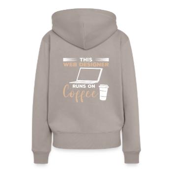 Dieser Webdesigner läuft auf Kaffeeprogrammierung - Frauen Premium Bio Hoodie - Taupe - Hinten - Julia (174cm)