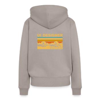 Interface utilisateur de Vintage UI Designer Special Edition - Sweat à capuche Premium bio Femme - taupe - Dos - Julia (174cm)