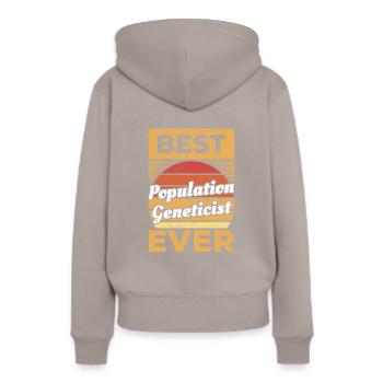 Vintage Meilleur généticien de population jamais génétique - Sweat à capuche Premium bio Femme - taupe - Dos - Julia (174cm)