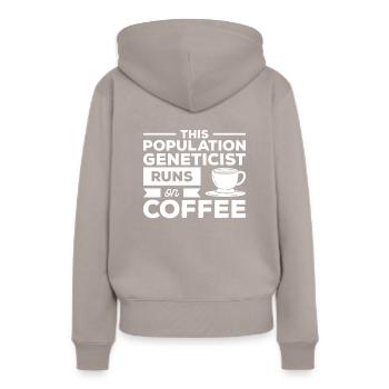 Ce généticien des populations fonctionne sur la génétique du café - Sweat à capuche Premium bio Femme - taupe - Dos - Julia (174cm)