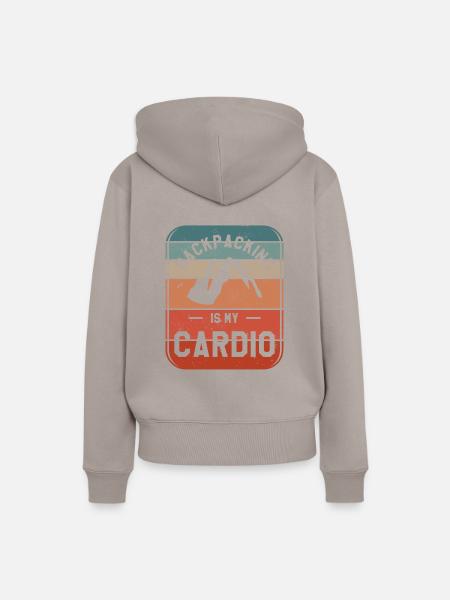 Backpacking ist mein Cardio-Wanderer - Frauen Premium Bio Hoodie - Taupe