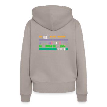 Filmer, Éditer, Rendre, Éditeur de montage vidéo - Sweat à capuche Premium bio Femme - taupe - Dos - Julia (174cm)