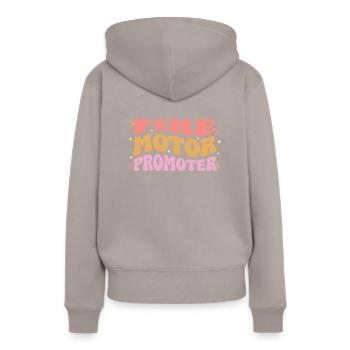 Promoteur de motricité fine Pédiatrique OT Professionnel - Sweat à capuche Premium bio Femme - taupe - Dos - Julia (174cm)
