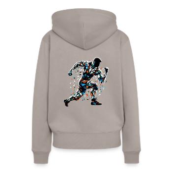 Polygon Art Lutteur Lutteurs Lutteurs - Sweat à capuche Premium bio Femme - taupe - Dos - Julia (174cm)