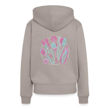 Jonglierkeulen Bälle Jongleur Jongleur Jongleur - Frauen Premium Bio Hoodie - Taupe - Hinten - Julia (174cm)