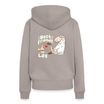 Ami Amant De Moutons Agneau Agneaux - Sweat à capuche Premium bio Femme - taupe - Dos - Julia (174cm)