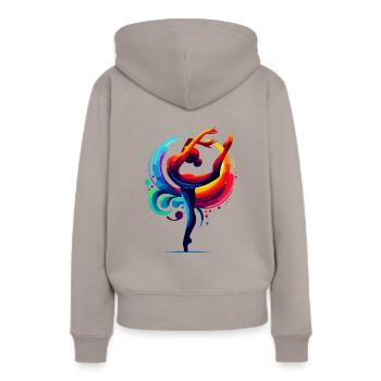Turnerin Akrobatinnen Gymnastik Gymnastik Gymnastik - Frauen Premium Bio Hoodie - Taupe - Hinten - Julia (174cm)