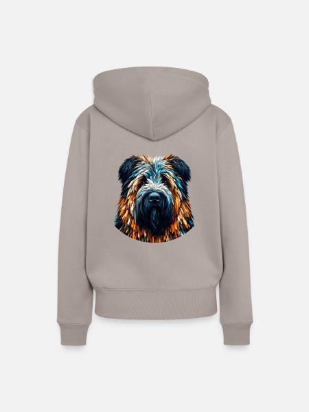 Polygon Art Briard Briards - Frauen Premium Bio Hoodie - Taupe