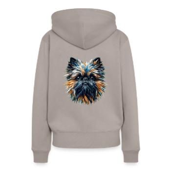 Polygone Art Bruxelles Griffon Griffon Bruxellois - Sweat à capuche Premium bio Femme - taupe - Dos - Julia (174cm)